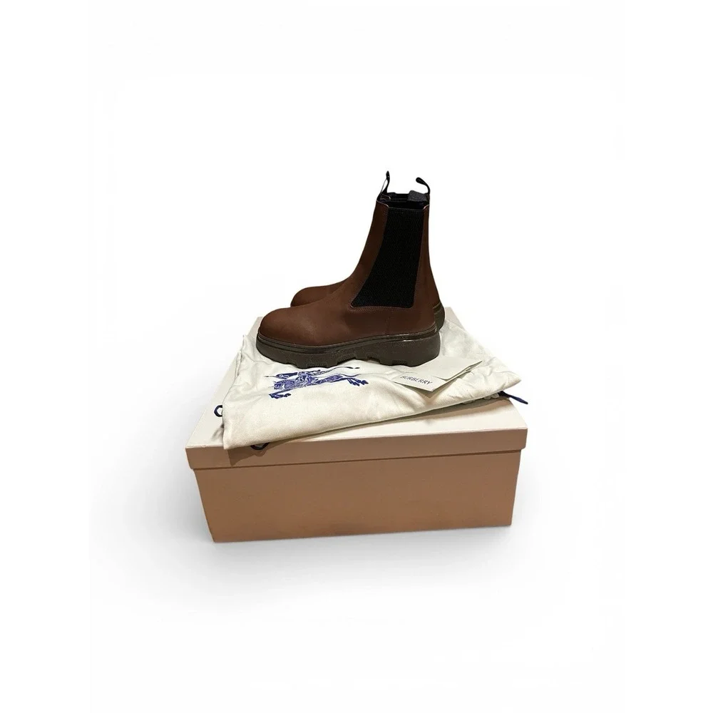 Burberry Creeper Chelsea Boots Walnut 40.5 EU / 7.5 US‎ Men's Leather MSRP $1290